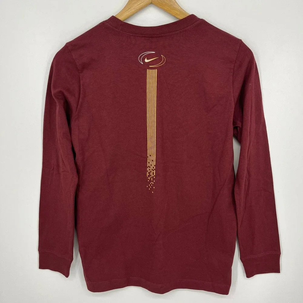 Nike Kids Department of Motion Long Sleeve T-Shirt Burgundy Size L New NWT